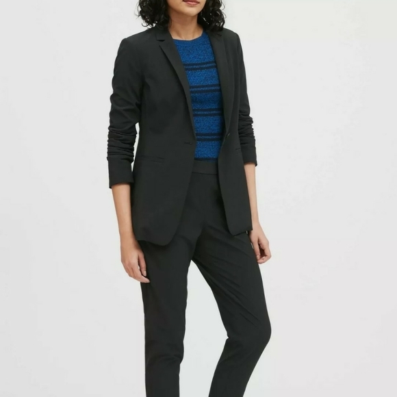 Banana republic long and lean blazer color black stretch - Picture 1 of 12